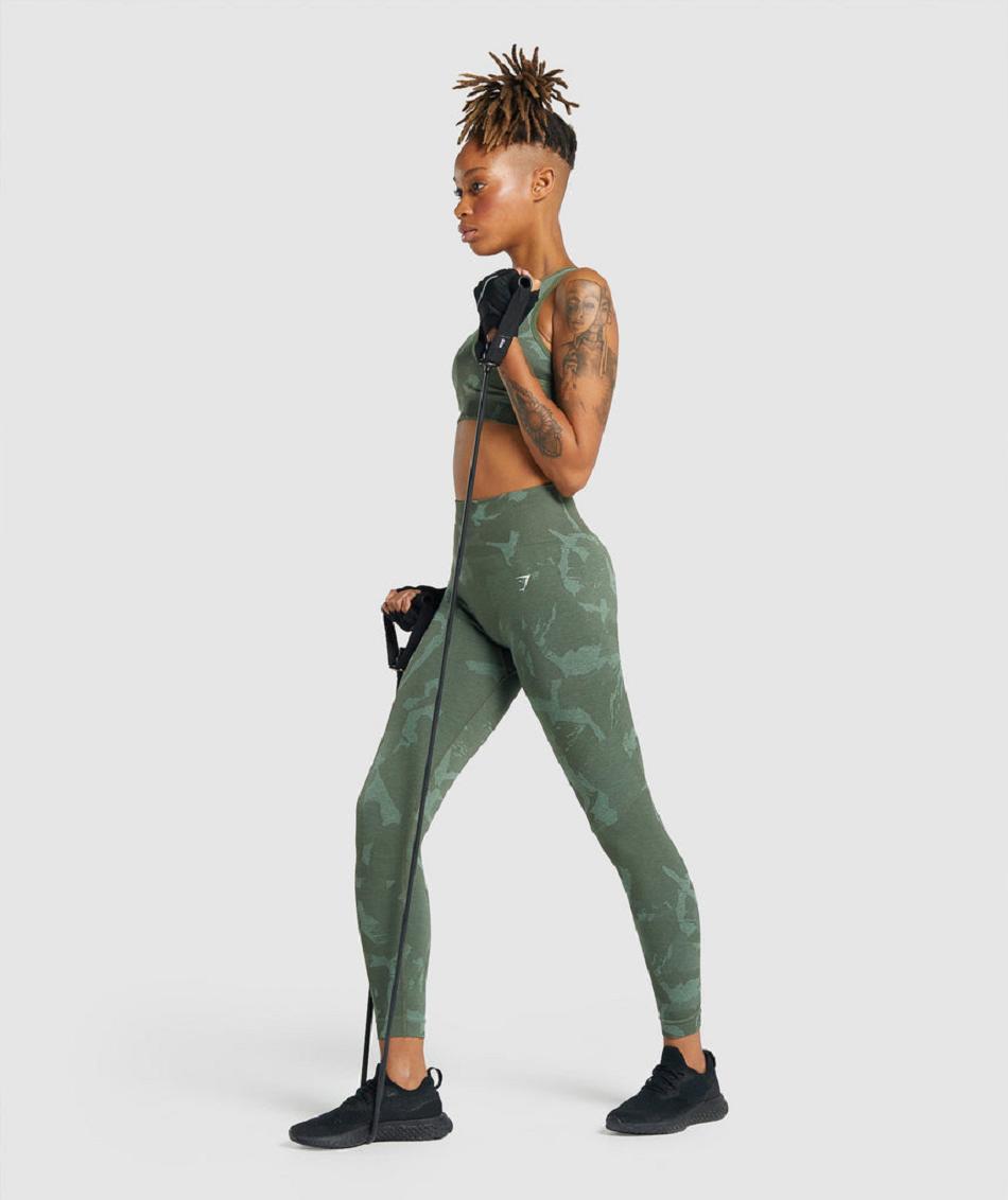 Leggins Gymshark Adapt Camo Seamless Mujer Verde | CO 2930HAP